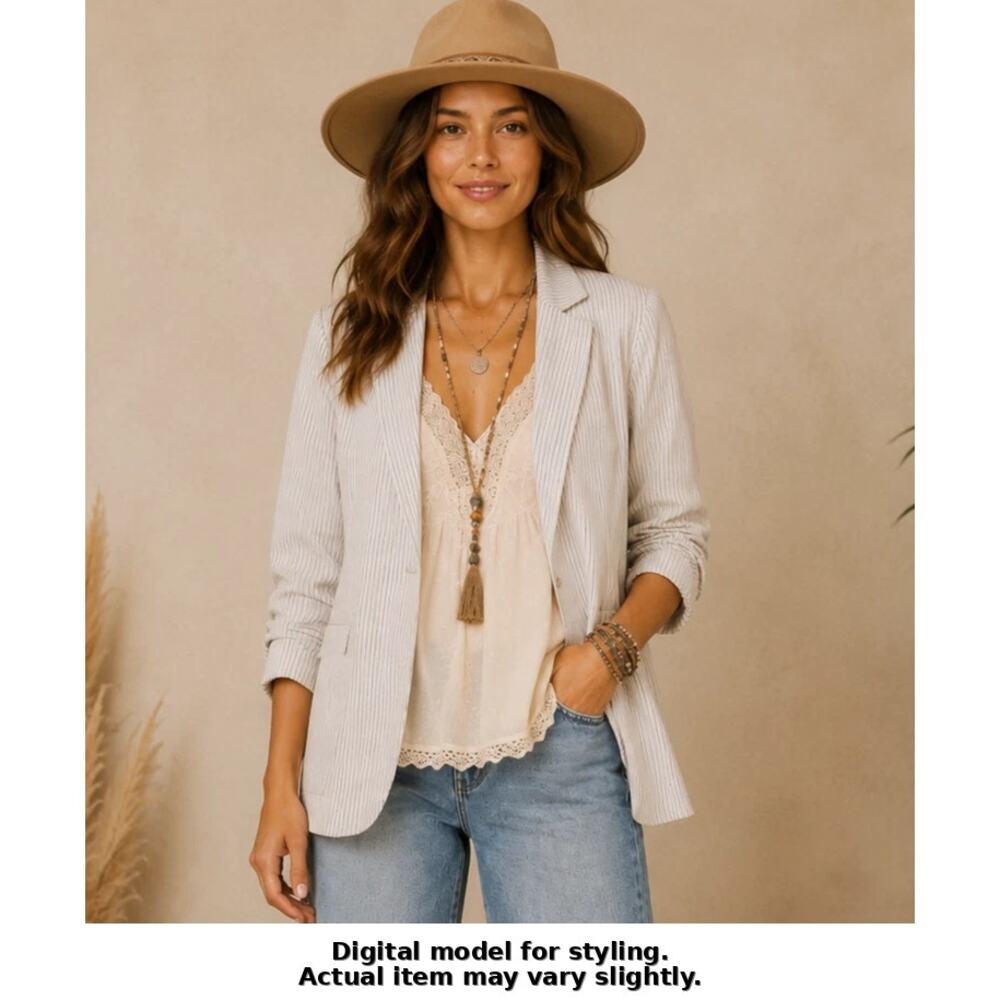 Johnny Was Jacket Blazer Womens Small Coastal Lagenlook Old Money Stealth Wealth